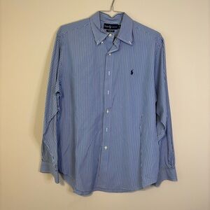 Ralph Lauren Blue and White Striped Shirt